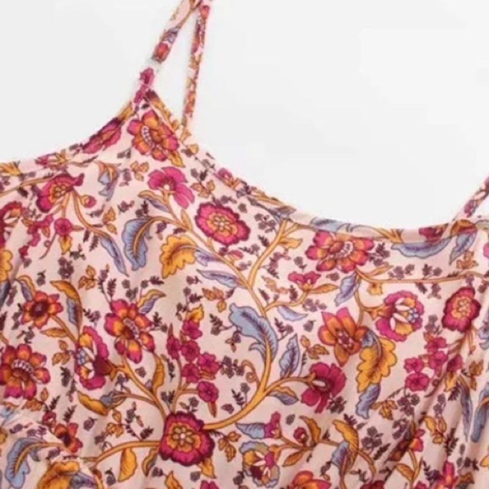 Pink Bohemian Button Front Floral Dress - Picture 10 of 10